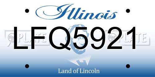 LFQ5921 Illinois License Plate
