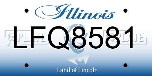 LFQ8581 Illinois License Plate