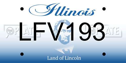 LFV193 Illinois License Plate