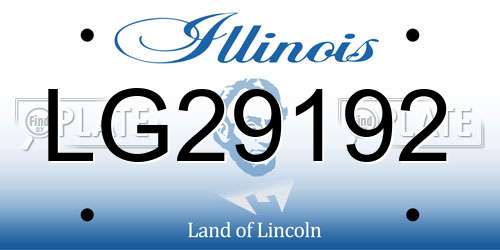 LG29192 Illinois License Plate