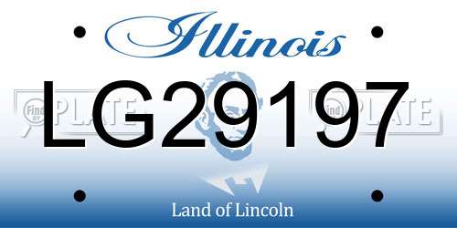 LG29197 Illinois License Plate