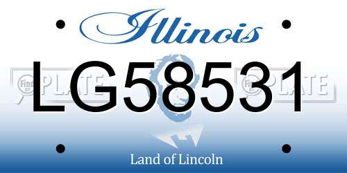 LG58531 Illinois License Plate