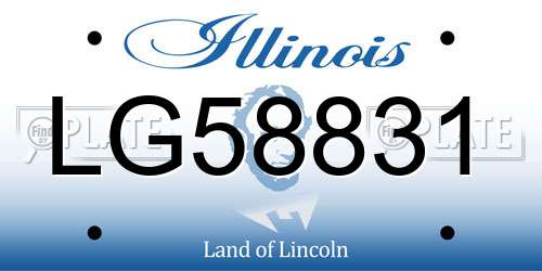 LG58831 Illinois License Plate