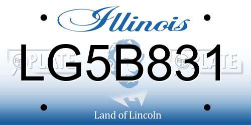 LG5B831 Illinois License Plate