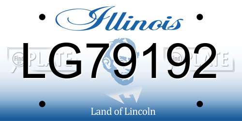 LG79192 Illinois License Plate