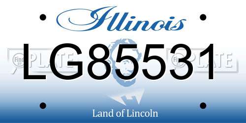 LG85531 Illinois License Plate