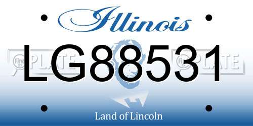 LG88531 Illinois License Plate