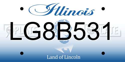 LG8B531 Illinois License Plate