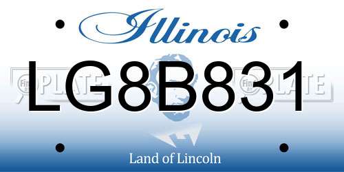 LG8B831 Illinois License Plate
