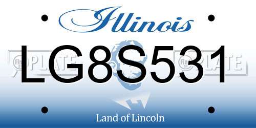 LG8S531 Illinois License Plate