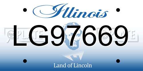 LG97669 Illinois License Plate