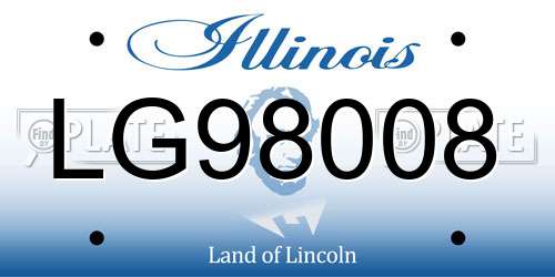 LG98008 Illinois License Plate