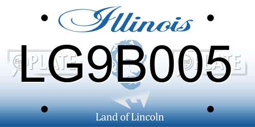 LG9B005 Illinois License Plate