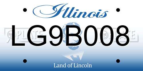LG9B008 Illinois License Plate