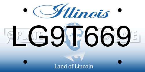 LG9T669 Illinois License Plate