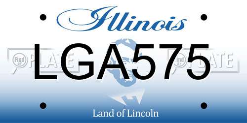 LGA575 Illinois License Plate