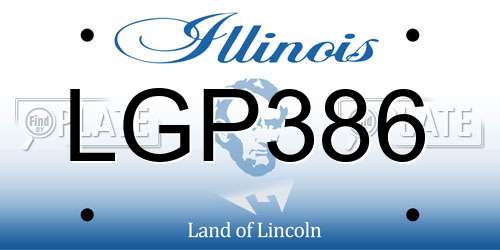 LGP386 Illinois License Plate