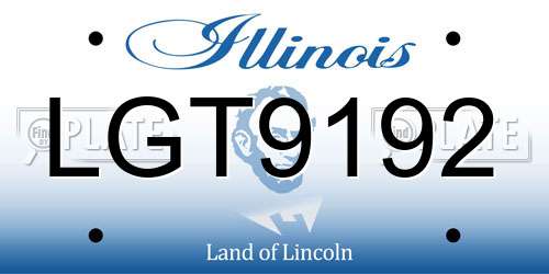 LGT9192 Illinois License Plate