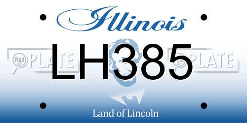 LH385 Illinois License Plate