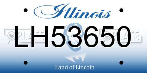 LH53650 Illinois License Plate