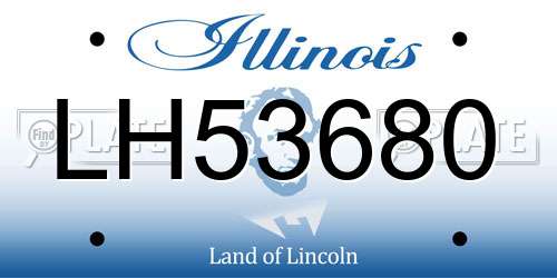 LH53680 Illinois License Plate