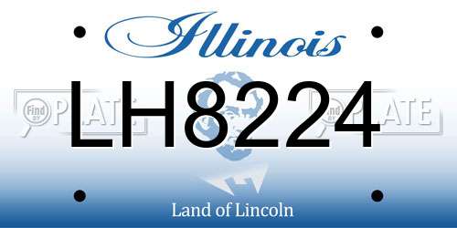 LH8224 Illinois License Plate