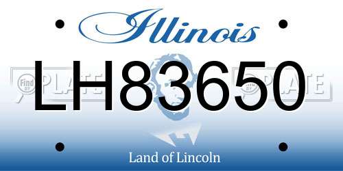 LH83650 Illinois License Plate
