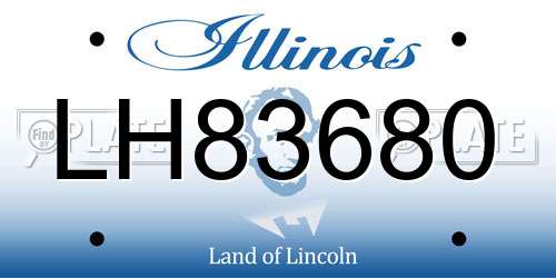 LH83680 Illinois License Plate