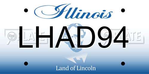 LHAD94 Illinois License Plate