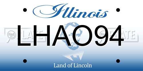 LHAO94 Illinois License Plate