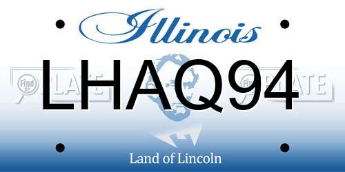 LHAQ94 Illinois License Plate