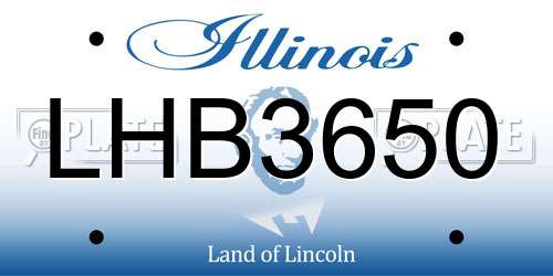 LHB3650 Illinois License Plate