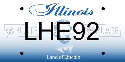 LHE92 Illinois License Plate