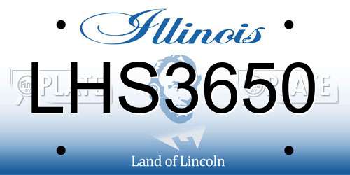 LHS3650 Illinois License Plate