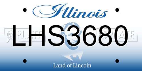 LHS3680 Illinois License Plate