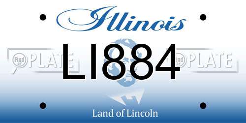LI884 Illinois License Plate
