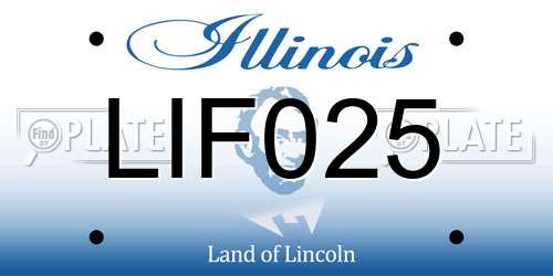 LIF025 Illinois License Plate