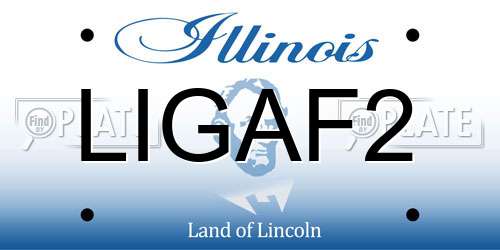 LIGAF2 Illinois License Plate