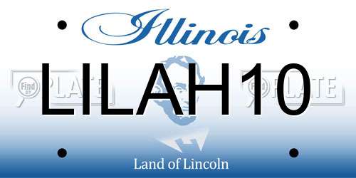 LILAH10 Illinois License Plate