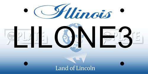 LILONE3 Illinois License Plate