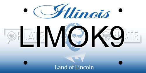 LIMOK9 Illinois License Plate