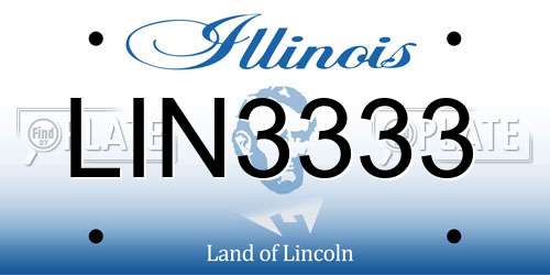 LIN3333 Illinois License Plate