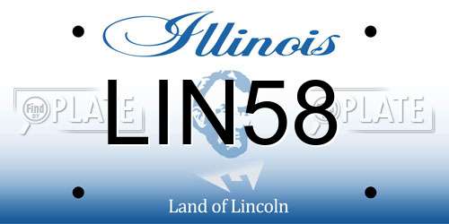 LIN58 Illinois License Plate
