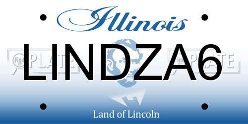 LINDZA6 Illinois License Plate
