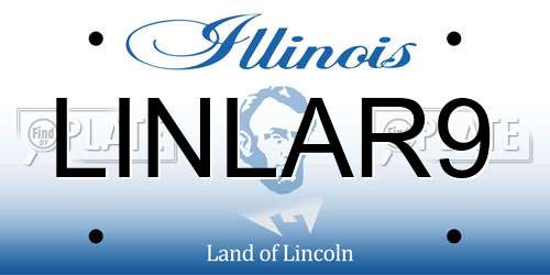 LINLAR9 Illinois License Plate