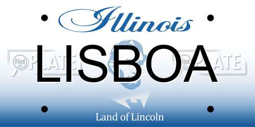 LISBOA Illinois License Plate
