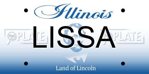 LISSA Illinois License Plate