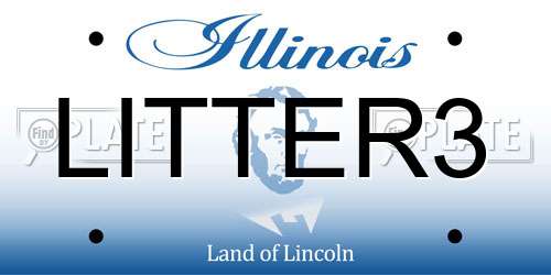 LITTER3 Illinois License Plate