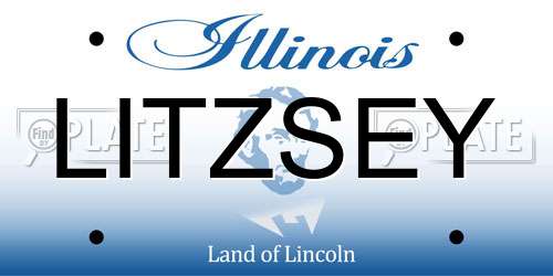 LITZSEY Illinois License Plate