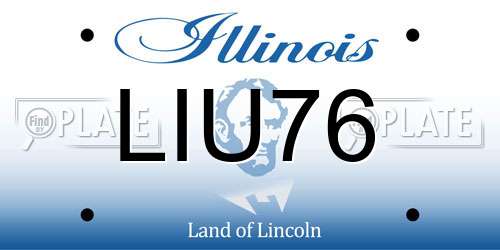 LIU76 Illinois License Plate